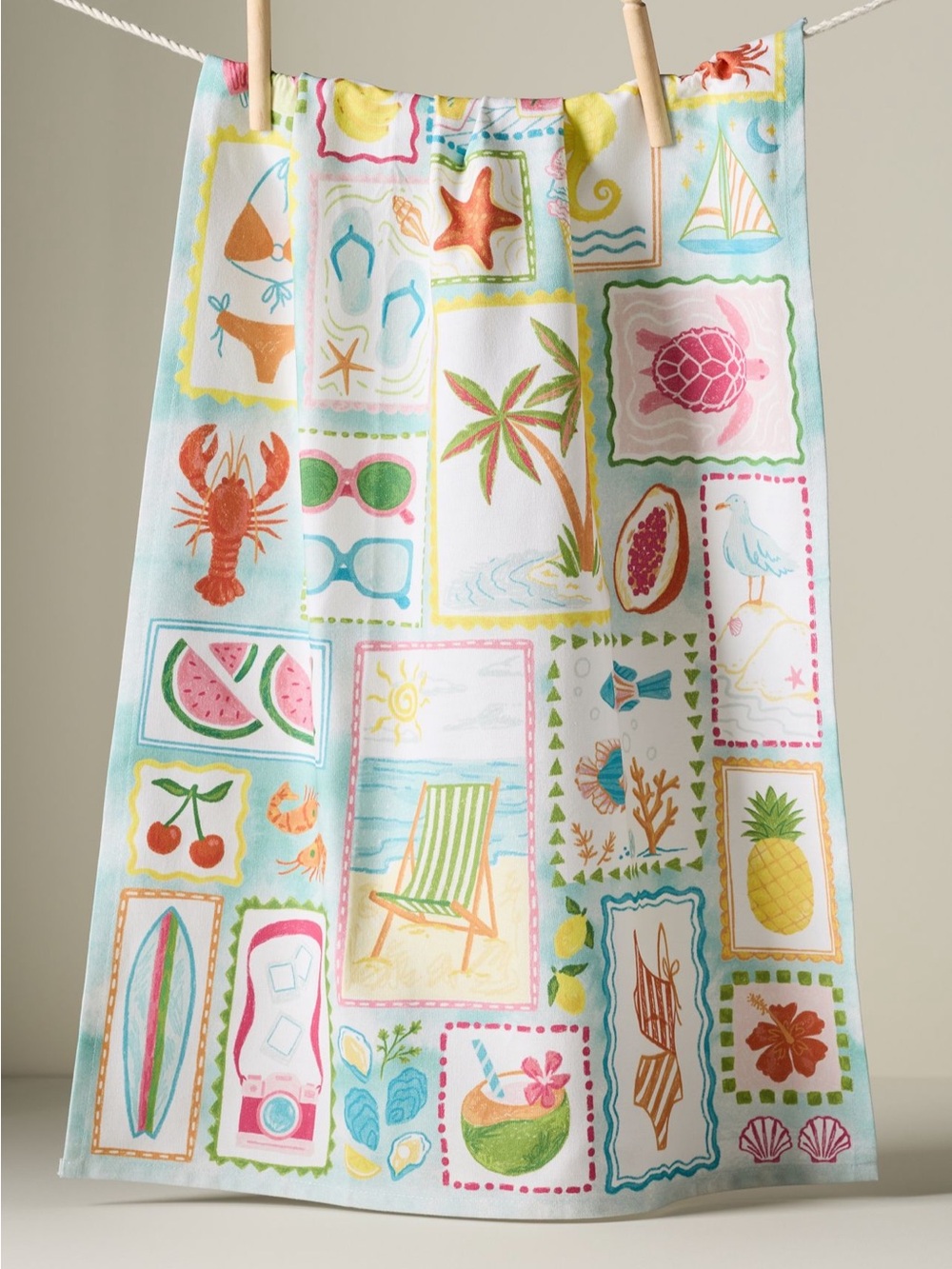 Anthropologie Summer Collage Dish Towel